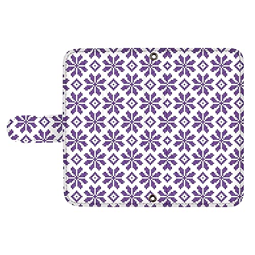 スマQ iPhone 17 Pro Max 対応 ケース 手帳 タイプ 携帯かばー カードポケット 結晶風 総柄 スタンド機能 ストラップ穴 耐衝撃 可愛い アイフォン シックスセブン プロ マックス用 Pro Max (B.パープル) ami_vc-35