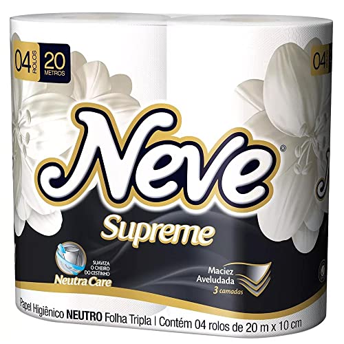 PAPEL HIGIENICO NEVE NEUTRO SUPREME FOLHAS TRIPLA COM 4 UNIDADES