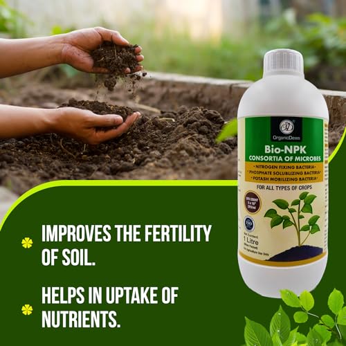 Image of OrganicDews Bio NPK consortia (5x10^8 CFU /ML) Bio Inoculum Fertilizer (6 Litre) for Plants - Soil Fertility, Faster Plant Growth and Increases the Yield 6 Litre