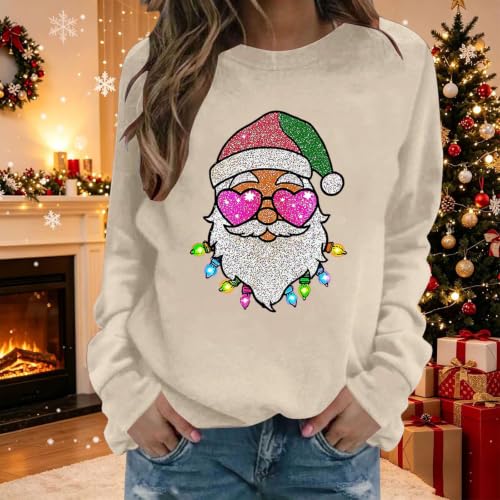 Christmas Womens Sweatshirts Funny Graphic Pullover Xmas Holiday Tops - image 3