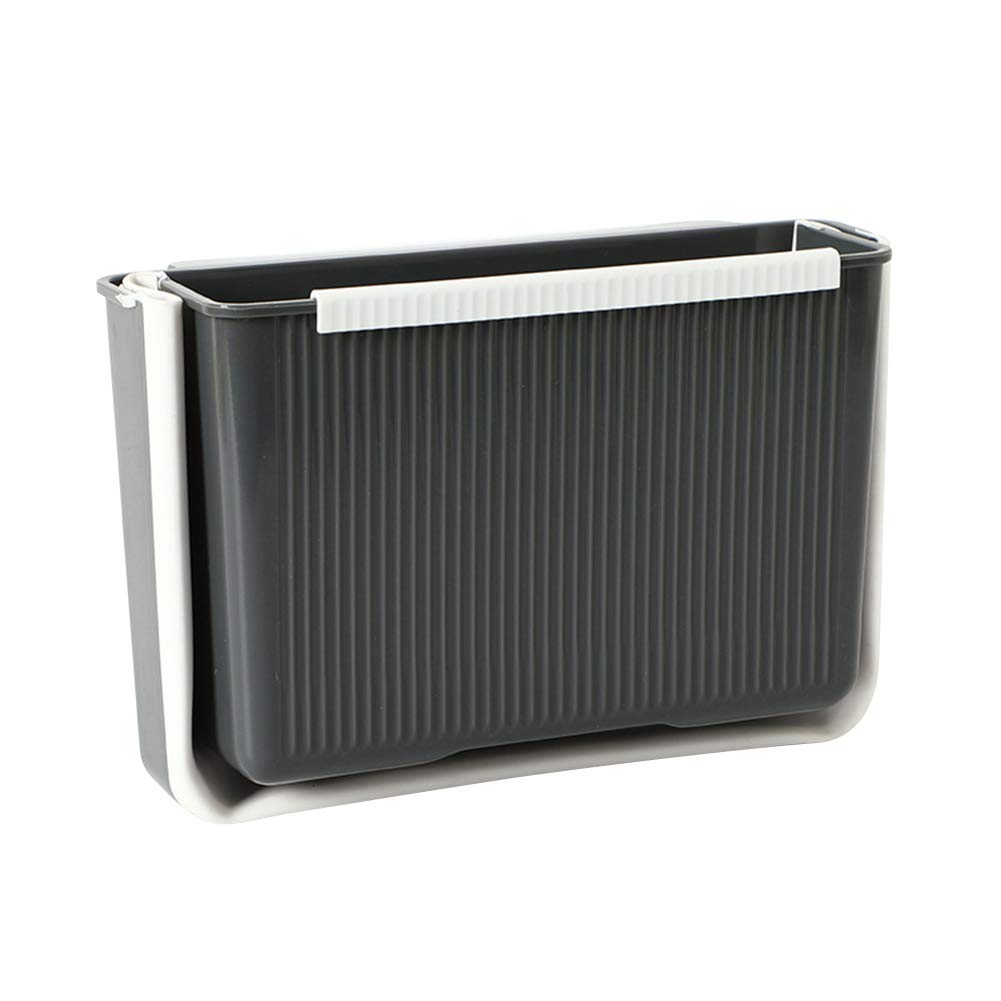 MoreChioce - Papelera plegable, 4 L, para colgar en la cocina, bandeja de recogida de plástico, para cocina, armario, puerta, coche, baño, oficina y dormitorio, color gris
