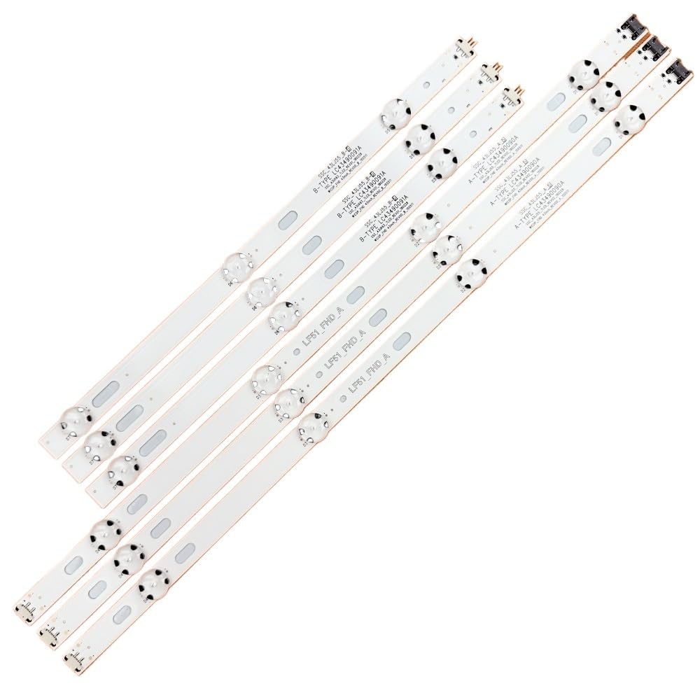 LOCLPCKGYA 6pcs 7LED 830mm Led Strip Backlight Fit For 43LJ5500 43UJ6300 43UK6200 LC43490062A LC43490063A LC43490064A LC43490060A 43uj670v