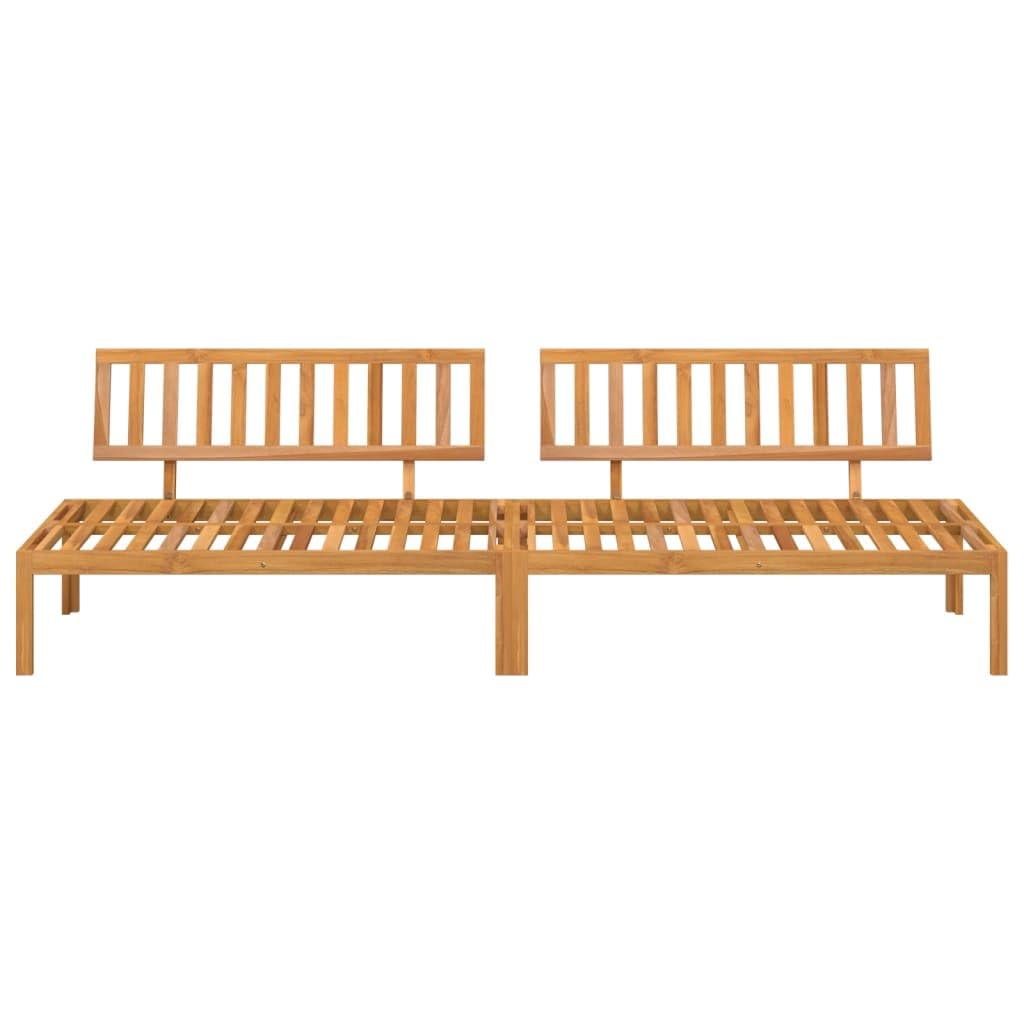 Set di 2 divani centrali da giardino in pallet, in legno massello di acacia oliato, 120 x 92 x 69 cm, divano modulare da esterno per terrazza e balcone, divano robusto