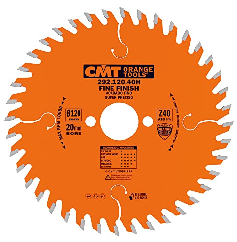 CMT ORANGE TOOLS 292.120.40H Sierra Circular para Corte de Precision 120x1.8x20 z 40 ATB, 5 V, Arándano, 120x1,8x20