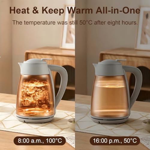 Image of Vacuum Thermal Electric Kettle 1.5L,Tip-Over Prevention & LED Display,1000W