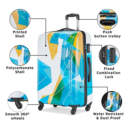 Image of Safari Luma 77 Cms Large Check-in Trolley Bag Hard Case Polycarbonate 4 Wheels 360 Degree Wheeling System Luggage, Trolley Bags for Travel, Suitcase for Travel, Multicolour