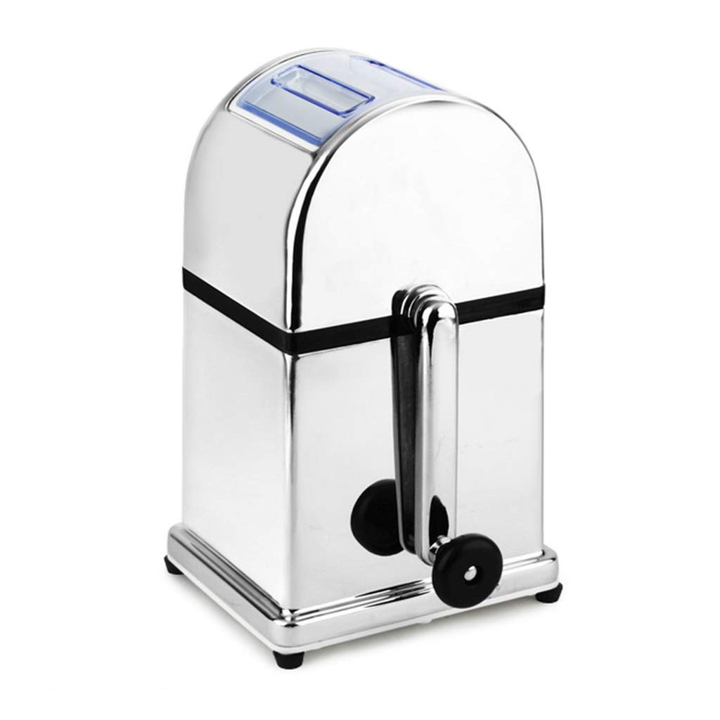 Ice Crusher Manually, Stainless Steel Snow Cone Maker for Ice Cream, Ice Scoop And Removable Ice Container, Cold Drinks, Fruit Dessert And Cocktail, for Household & Commercial Use