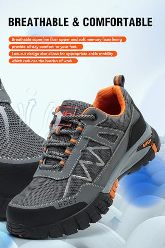 Image of Steel Toe Sneakers Comfortable Safety Shoes for Men Steel Toe Shoes for Women Slip On Construction Work Shoes