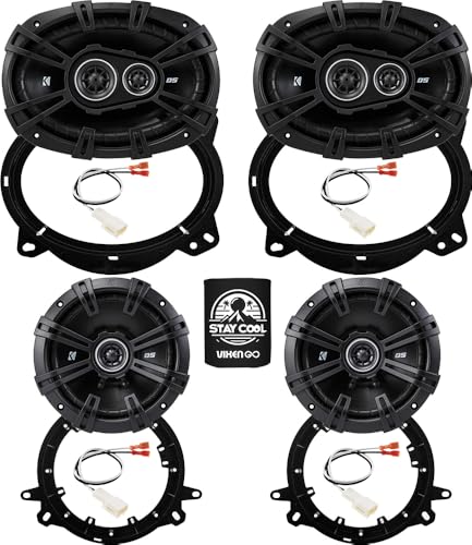 KICKER Speakers 6X9 & 6.5 inch for Subaru Ascent 2019-2024 Upgrade Kit - 2 Pairs of DS Series with Adapters and Harness, Car Audio Front & Rear Door Speaker DSC69304, 43DSC69304 & DSC6504, 43DSC6504