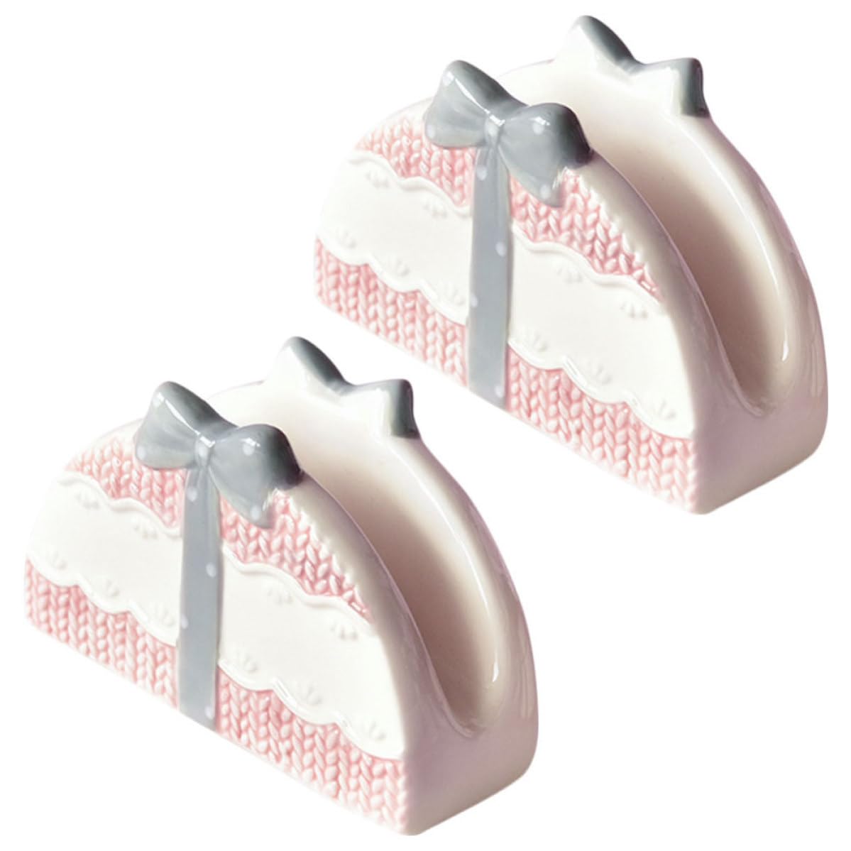Servilleteros de cerámica rosa para decorar mesas de cocina y cenas en restaurantes