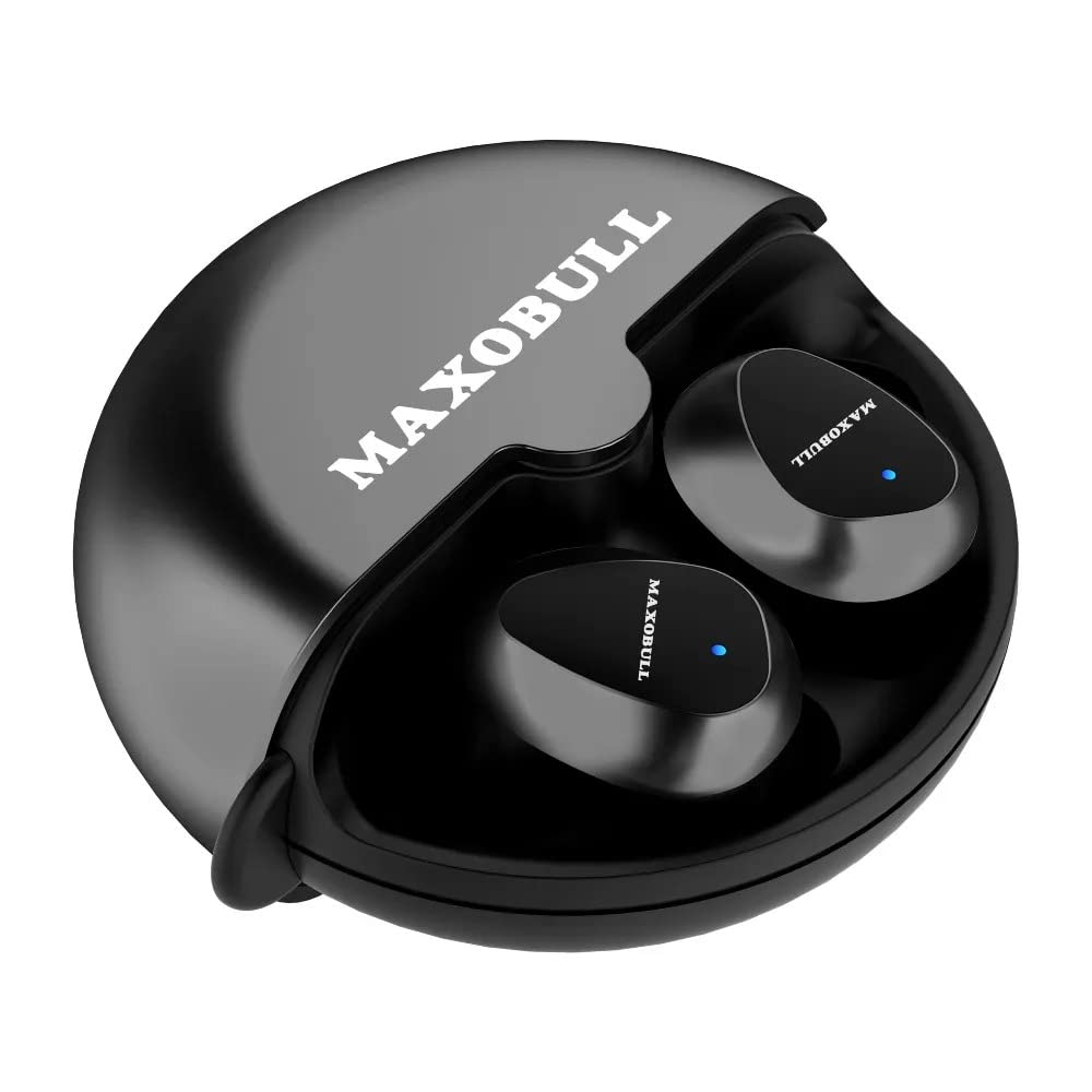 MAXOBULL Fly pods True Wireless Stereo Earbuds with BT 5.0 Auto Connect Water Resistance Tech Extra Long Battery Backup Music Up to 30 Hrs with 490 mAh Battery with Touch Feature (Black)