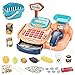 Registratore elettronico giocattolo per bambini – Gioco di ruolo supermercato, scatola intelligente con scanner, cestino per la spesa regalo per ragazzi e ragazze