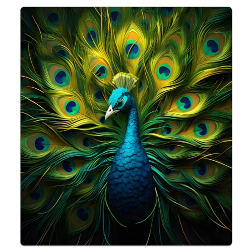 Cubierta magnética para lavavajillas para ocultar arañazos con diseño pavo real 53x66cm