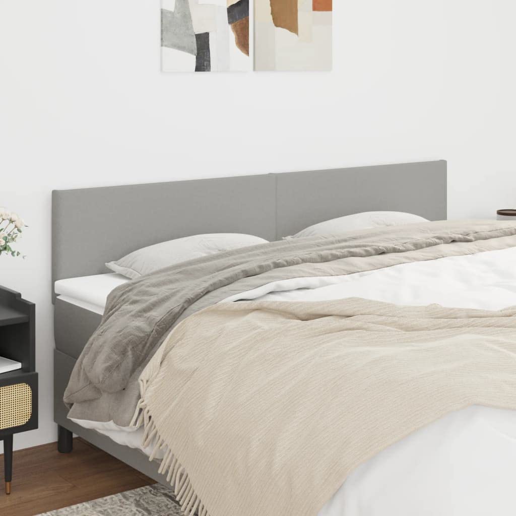 vidaXL Kopfteil, Bettkopfteil mit Holzbeinen, Höhenverstellbar Polsterkopfteil für Bett, Betthaupt Bettzubehör Schlafzimmer, Hellgrau 160x5x78/88 cm Stoff