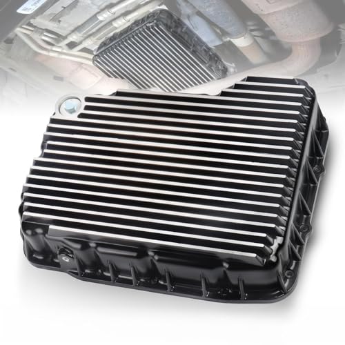 228052110 Heavy Duty Transmission Pan Compatible with Dodge Ram 2500 3500 6.7L Cummins 68RFE Cast Aluminum Oil Pan with 3 Quart Extra Capacity & Neodymium Magnetic Drain Plug Brushed Finish