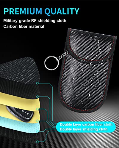 Faraday Key Fob Protector - Faraday Bags Key Fob Protector Signal Blocker, Anti-Hacking Rfid Key Faraday Cage, Faraday Pouch Antitheft Car Security Products (2 Pack) #TOP2