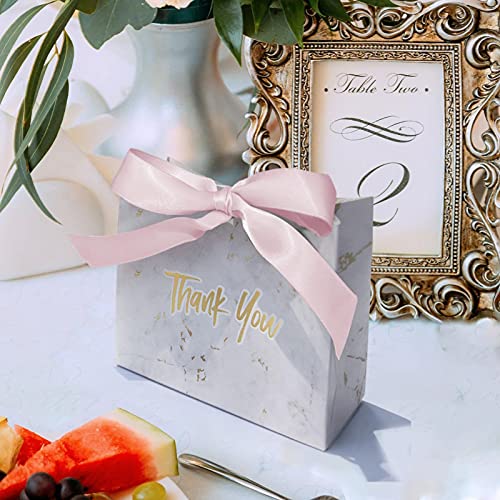 PERFECTHA Papier Candy Box, DIY Geschenken Candy Bag Box Met Marmer Patroon, Snoep Dozen Voor Bruiloft Engagement… - Image 5