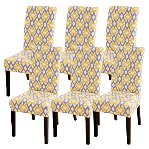 Subcluster 6 Pcs/Set Soft Stretchable Dining Chair Covers With Printed Floral Patterns,Spandex Banquet Chair Seat Protector Slipcovers For Holiday Home Party, Hotel, Wedding Ceremony (Style 9) #TOP24