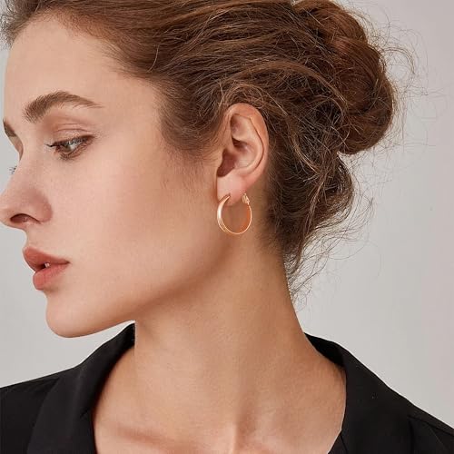 Image of Gacimy Gold Hoop Earrings for Women with 925 Sterling Silver Post