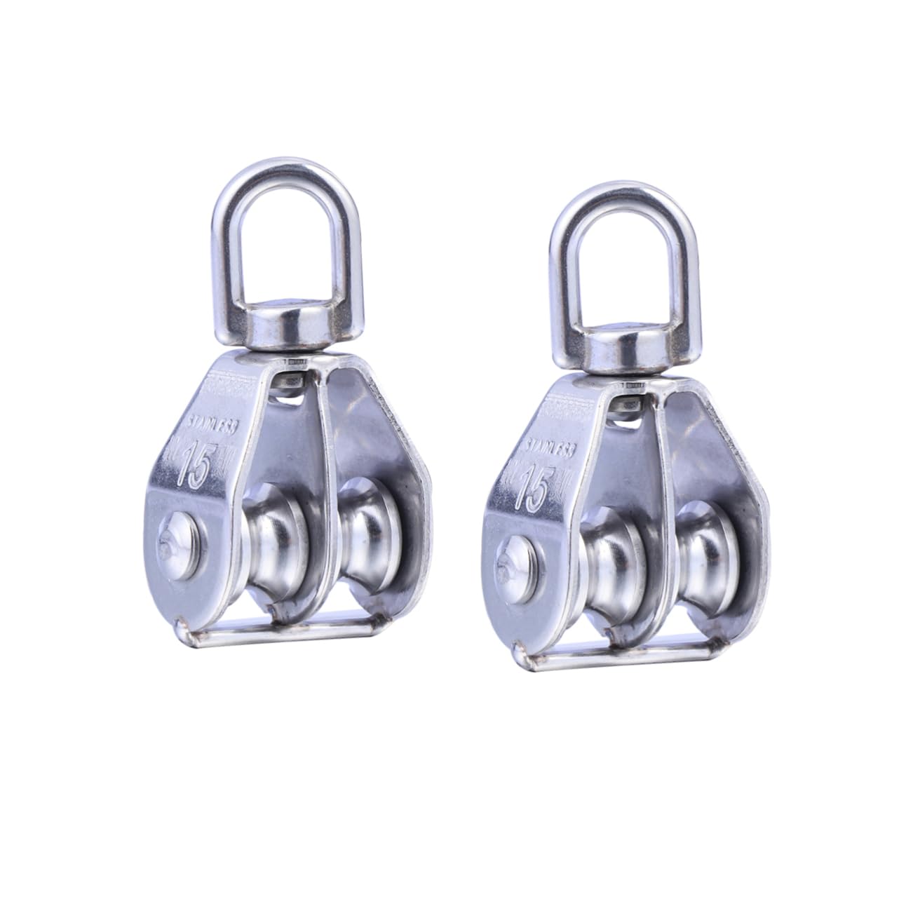 NAMOARLY Stainless Steel Dual Sheaved Pulley Size 35kg Capacity Easy Install Multi-Field Use