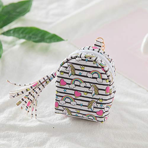 TUDUDU Mode Pompon PU Cuir Sac À Main Pendentif Mode De Pièce De Monnaie Sac À Main Mignon Petit Portefeuille Mini Fermeture Éclair en Forme De Porte-Clé