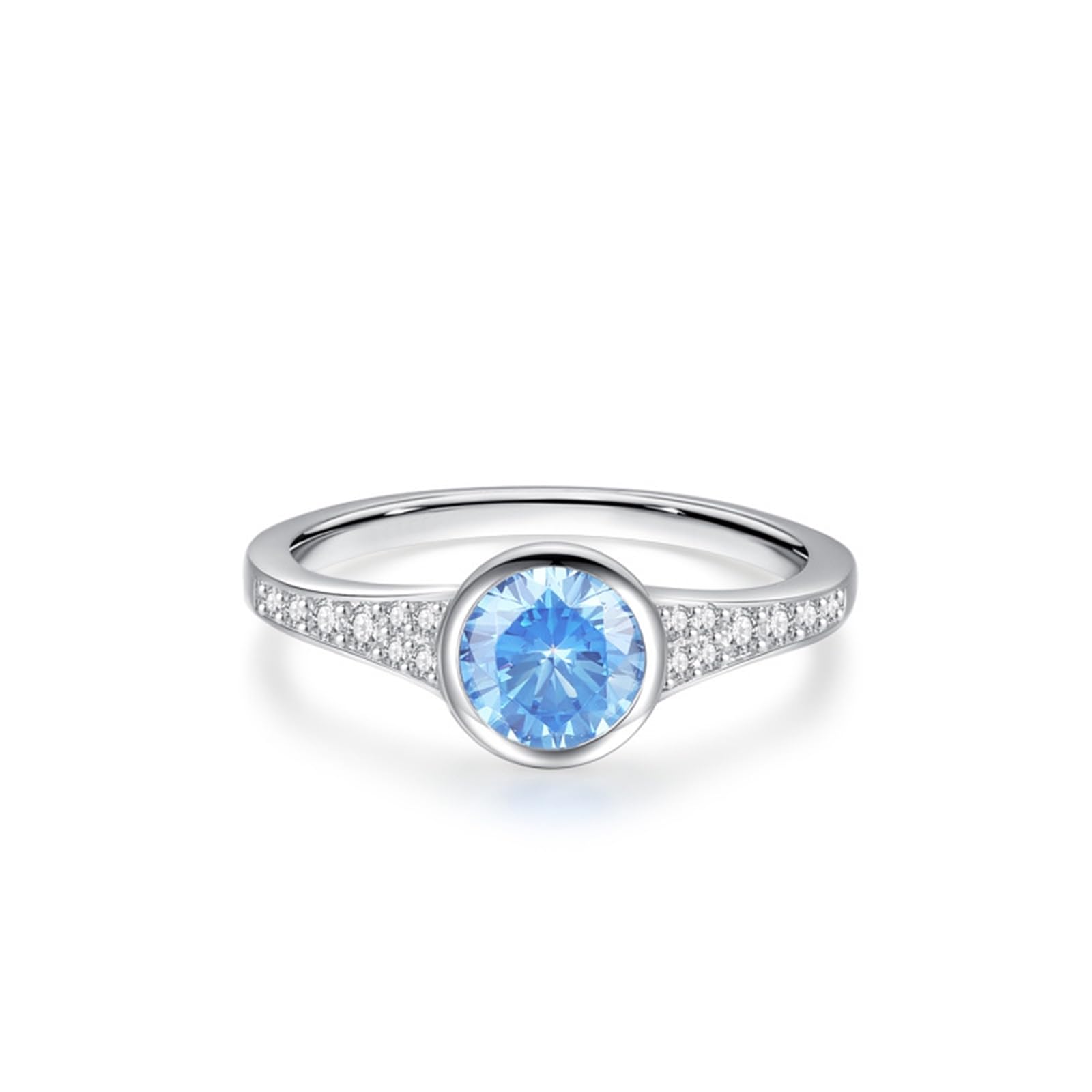 Anillos de oro de 9 quilates, 14 quilates y 18 quilates para ella, elegantes alianzas de compromiso de boda de topacio de 1 quilate, anillo de compromiso de oro blanco macizo con moissanita para mujer