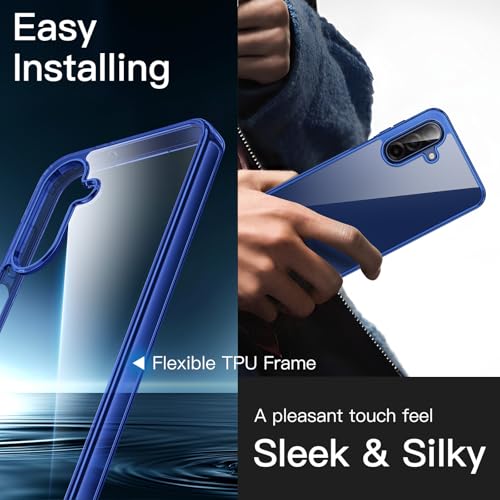 Image of JETech Cover Case for Samsung Galaxy A17 5G 6.7-Inch, Non-Yellowing Shockproof Bumper Protective Phone Cover, Anti-Scratch Hard PC Back (Blue)