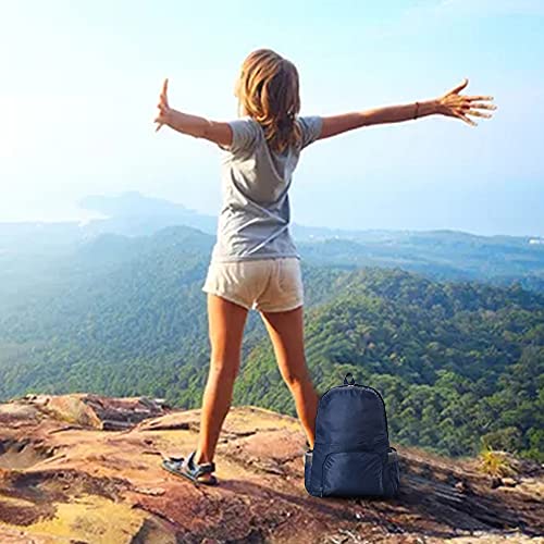 Mochila Ultra Ligera Impermeable Plegable Azul miniatura 5