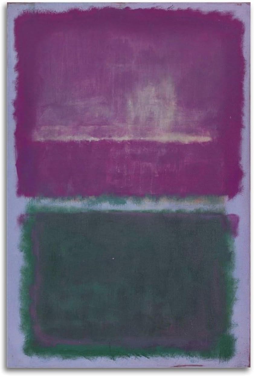 ZZYGGN GMGSW Lavender And Greent by Mark Rothko Canvas Poster Retro Wall Art Abstract Painting Mark Rothko Prints for Bedroom Picture Decor 40x50cm Frameless