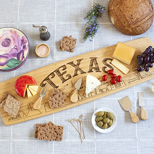 Totally Bamboo Texas Tabla Extra Grande para Charcutería y Queso con Diseño Grabado, 30" x 8.5" miniatura 2