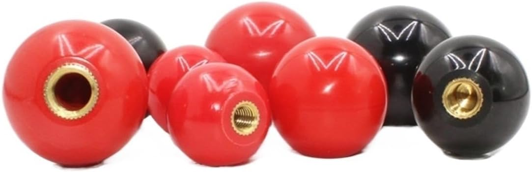 Black Red Round Ball Resin Ball Knobs Bakelite Lever Knob Grip Handles M4 M5 M6 M8 M12 of Furniture Or Machine Tool Copper Core(M5-20 red)