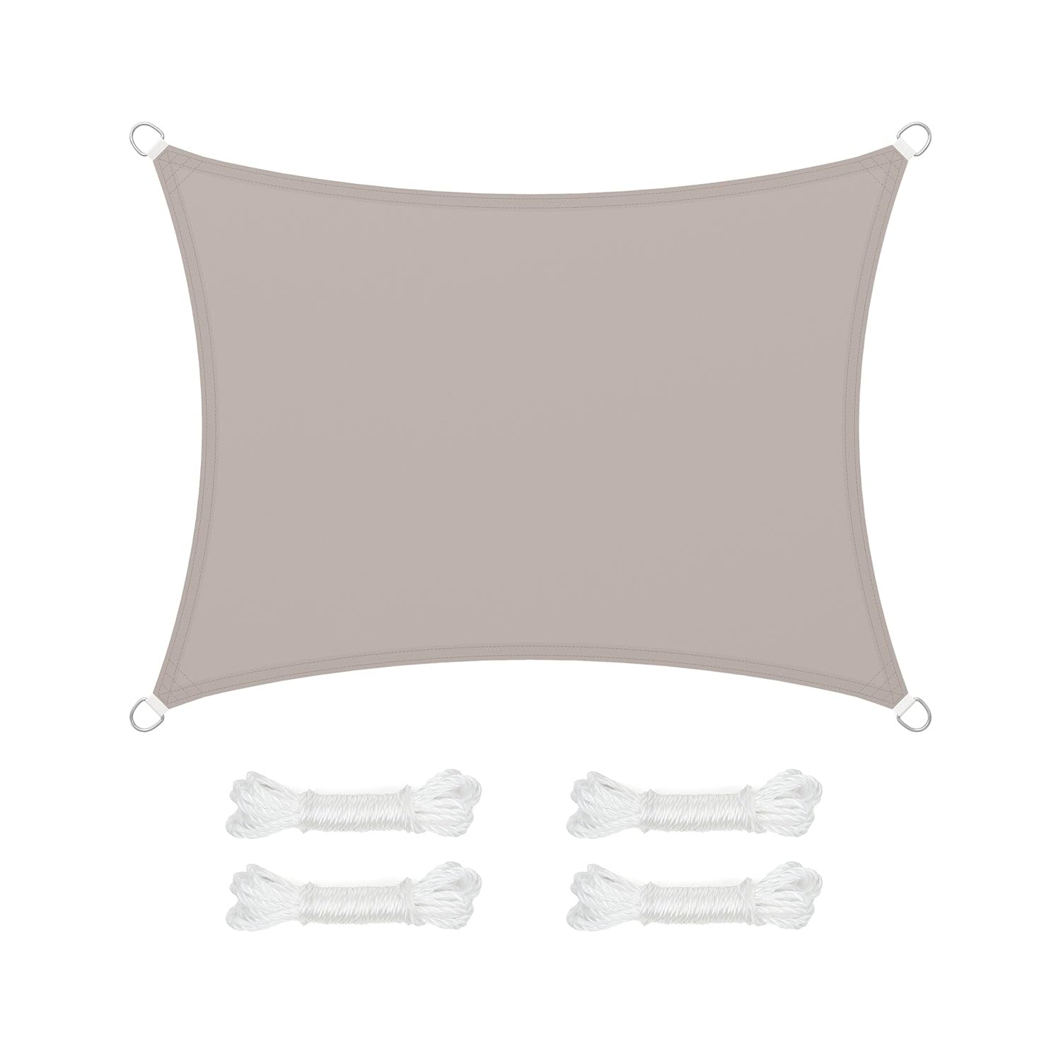 SONGMICS Sonnensegel 3 x 4 m, wasserdicht, 665 mm Wassersäule, Sonnenschutz aus reißfestem Polyester, 93% UV-Schutz, Terrasse, Garten, Balkon, rechteckig, 2 Seile