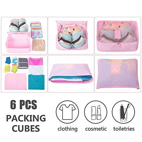 Image of Rojeam 6 Set Packing Cubes Multi-Functional Travel Storage Bags Clothing Sorting Packages