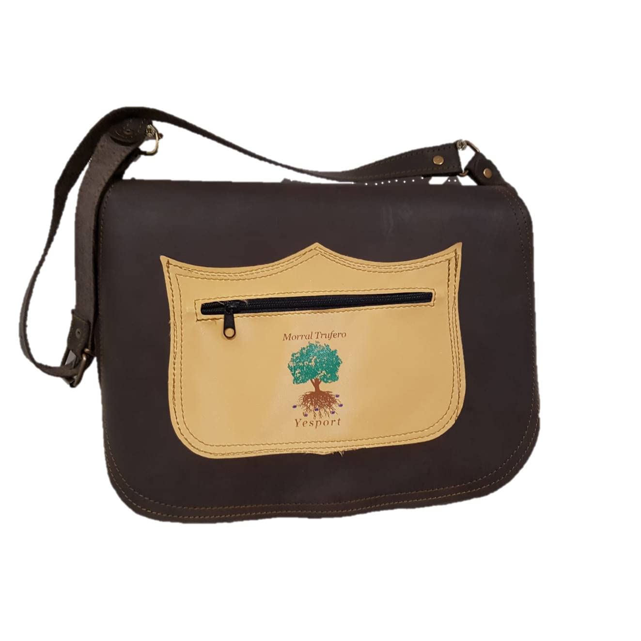Morral trufero en piel artesanal diseño trufa