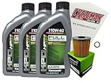Cyclemax Full Synthetic Oil Change Kit compatible with 2009-2023 Kawasaki KLR650