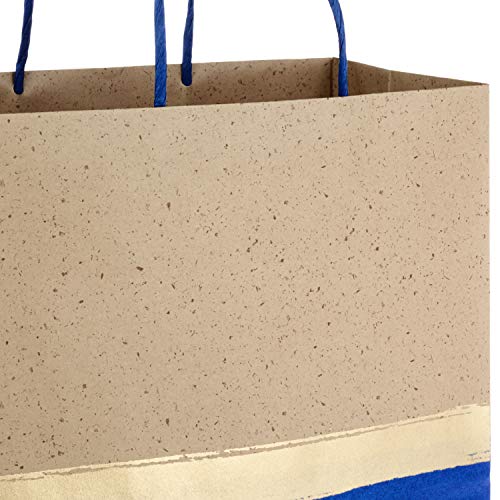 Hallmark 13" Large Paper Gift Bags (Pack of 6, Blue & Kraft) for Hanukkah Birthdays, Weddings, Graduations, Father's Day - Image 4