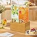 2 Pack 2 Gallon Drink Dispenser, Large Drink Dispenser with Wood Stand, Beverage Dispenser with Ice Core and Airtight Valve, Drink Dispensers for Parties