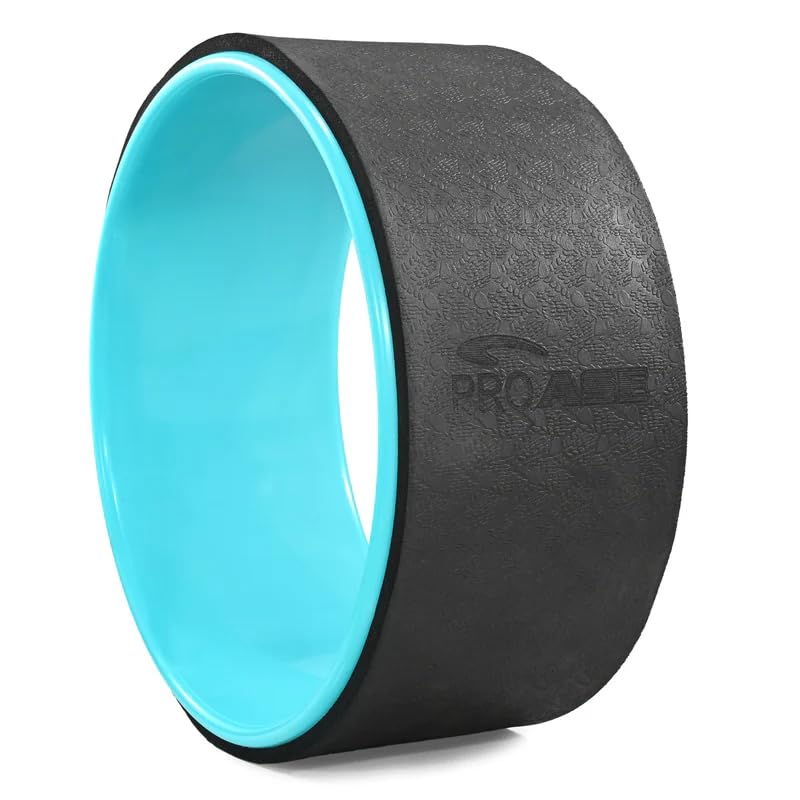 PRO ASE Yoga Wheel Roller for Deep Stretching & Back Pain Relief - 13" Eco-TPE Cushioned Fitness Circle, Supports Up to 200KG (Black)-image-49