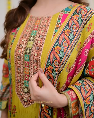 Image of Viscose Muslin womens kurta set with dupatta /womens kurta set with dupatta
