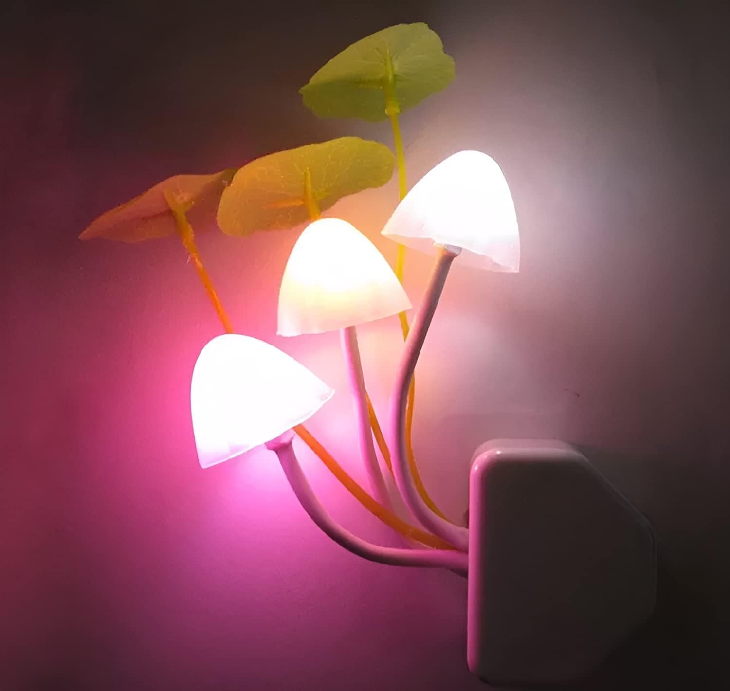 Oblivion 3D LED Night Lamp 1Pc - Mushroom Flower Light with Smart Sensor Auto On/Off, Color-Changing, Multicolor Decorative Plug-in for Bedroom, Home Décor, Energy-Saving Flower-Shaped Light