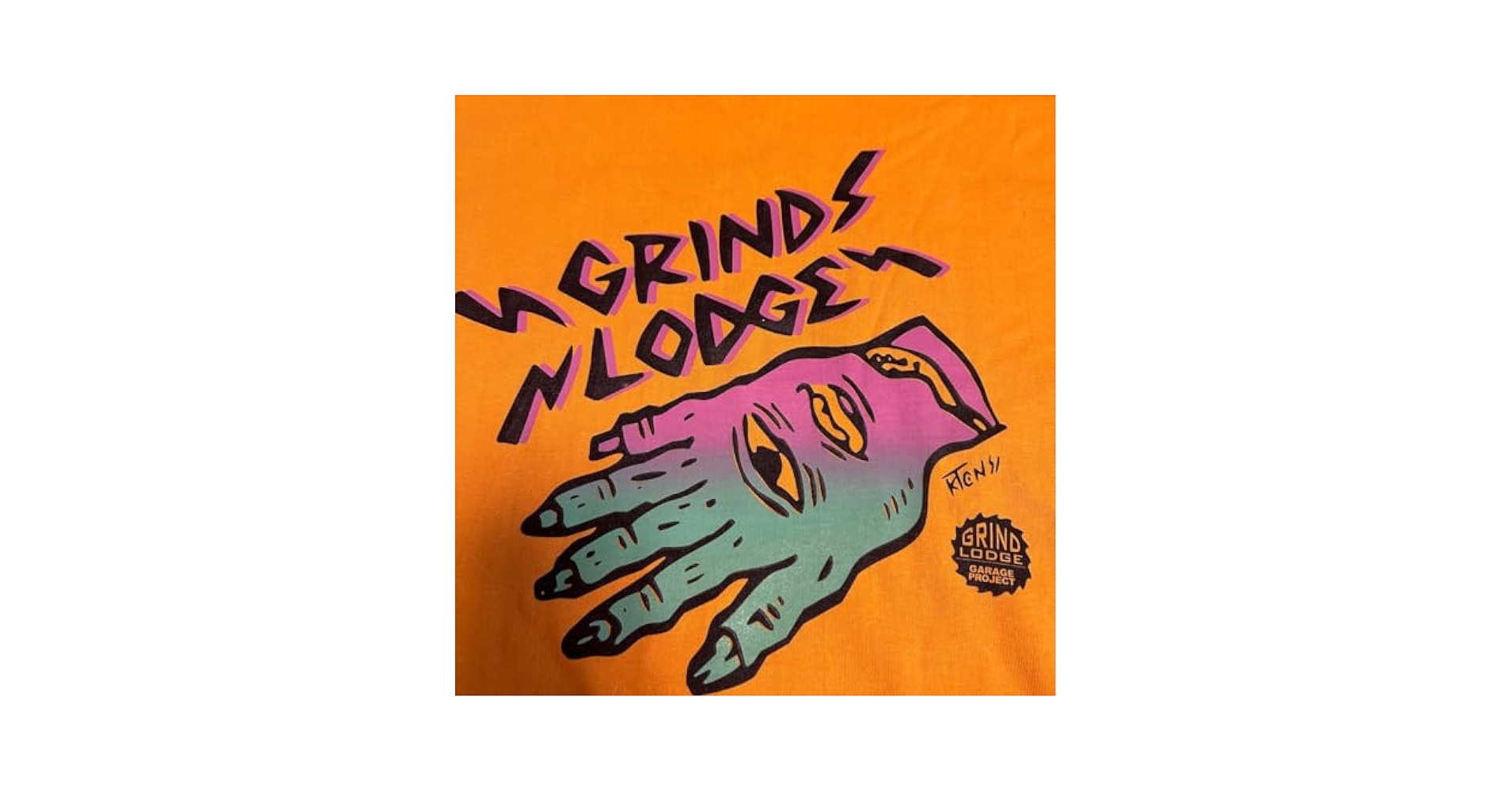 【新品】GRINDLODGE × RVCA グラインドロッヂTシャツSサイズ 33477-37-