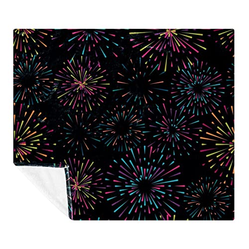 Couverture douce en microfibre grand format motif feu d'artifice