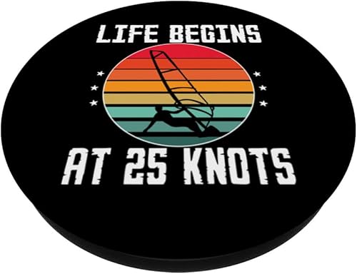 Miniatura 2 de Windsurfer Vintage Life comienza con 25 nudos Retro Windsurf PopSockets intercambiables PopGrip