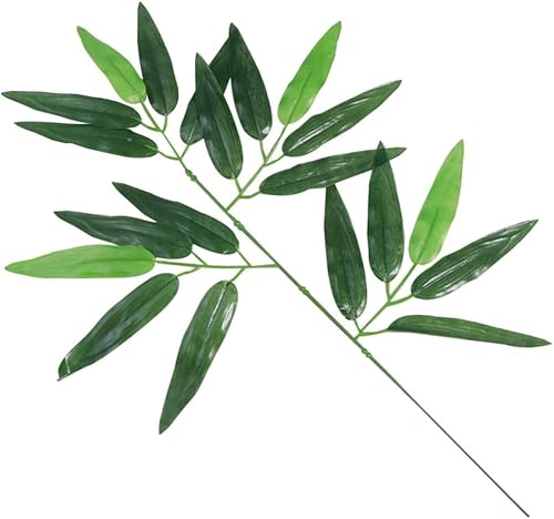 Miniatura 9 de ARTIBETTER 36 hojas artificiales de bambú en maceta, palo de bambú artificial, hojas decorativas para manualidades