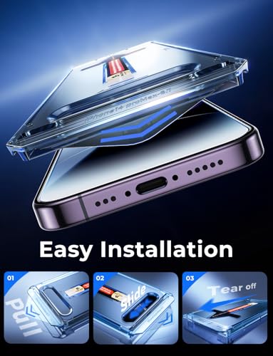 MAGIC JOHN 2 Pack for iPhone 14 Pro Max 6.7 inch Tempered Glass Screen Protector, Auto Dust-Elimination Installation, Bubble Free, Dynamic Island Compatible, HD Clear, Easy Installation - image 3