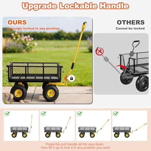 Steel Garden Cart with Removable Sides