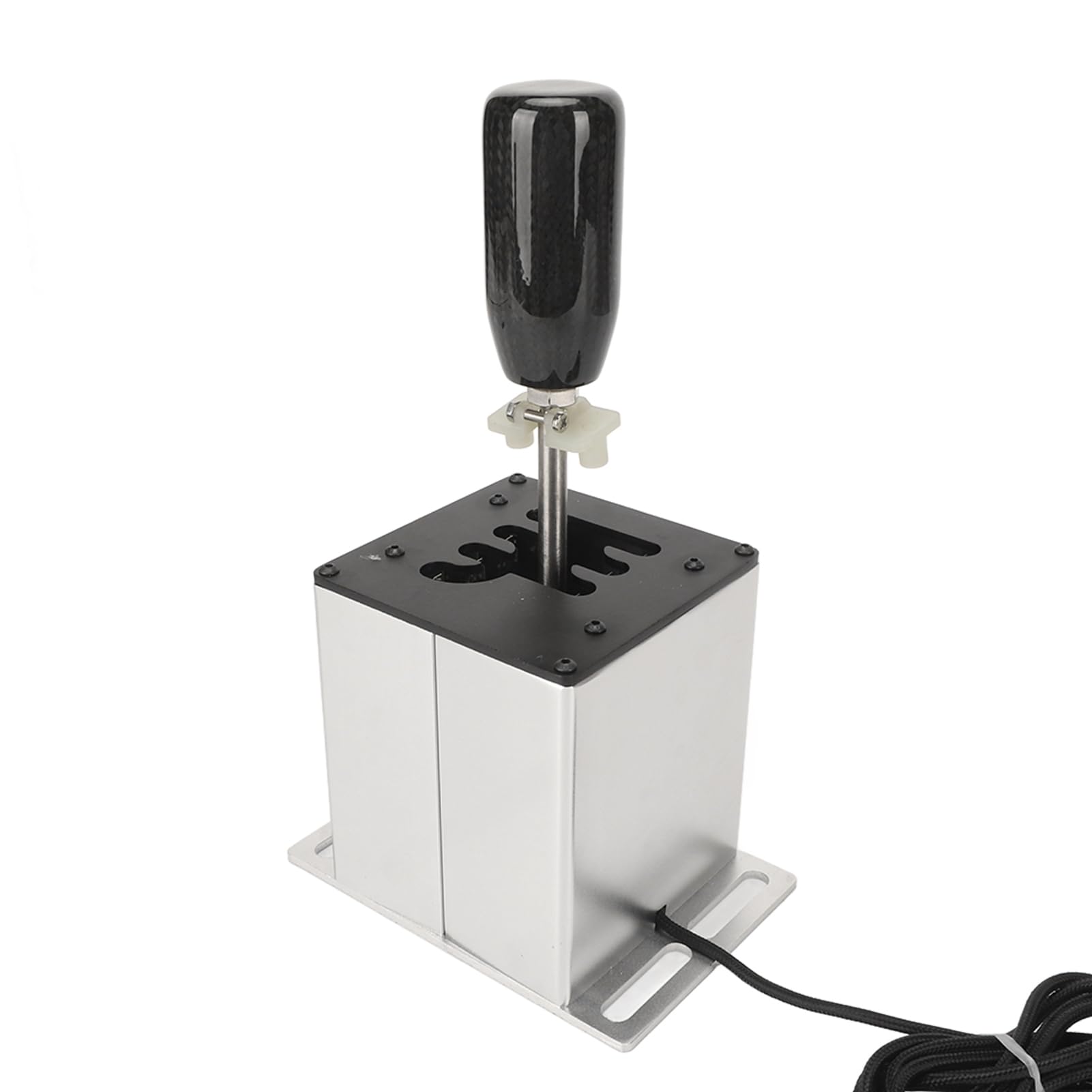 Focket Dźwignia Zmiany Biegów Sim Racing, Wewnętrzna Obudowa ze Stopu Aluminium ze Stali Nierdzewnej Uchwyt z Włókna Węglowego Dźwignia Zmiany Biegów USB PC z wymienną gałką do