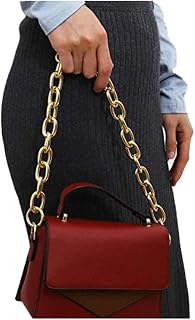 Fashionable O Shape Chunky Metal Purse Chains Shoulder Bag Handle Shoulder Straps Replacement for Women's Handbags (Gold)