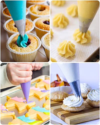 Labeol 200Pcs Disposable Piping Bags 16 Inch 12 Inch Pastry Bags Royal Icing Bags Tipless Frosting Bags Cookie Cake Decorating Bakery Bags Party Favor Bags #TOP4