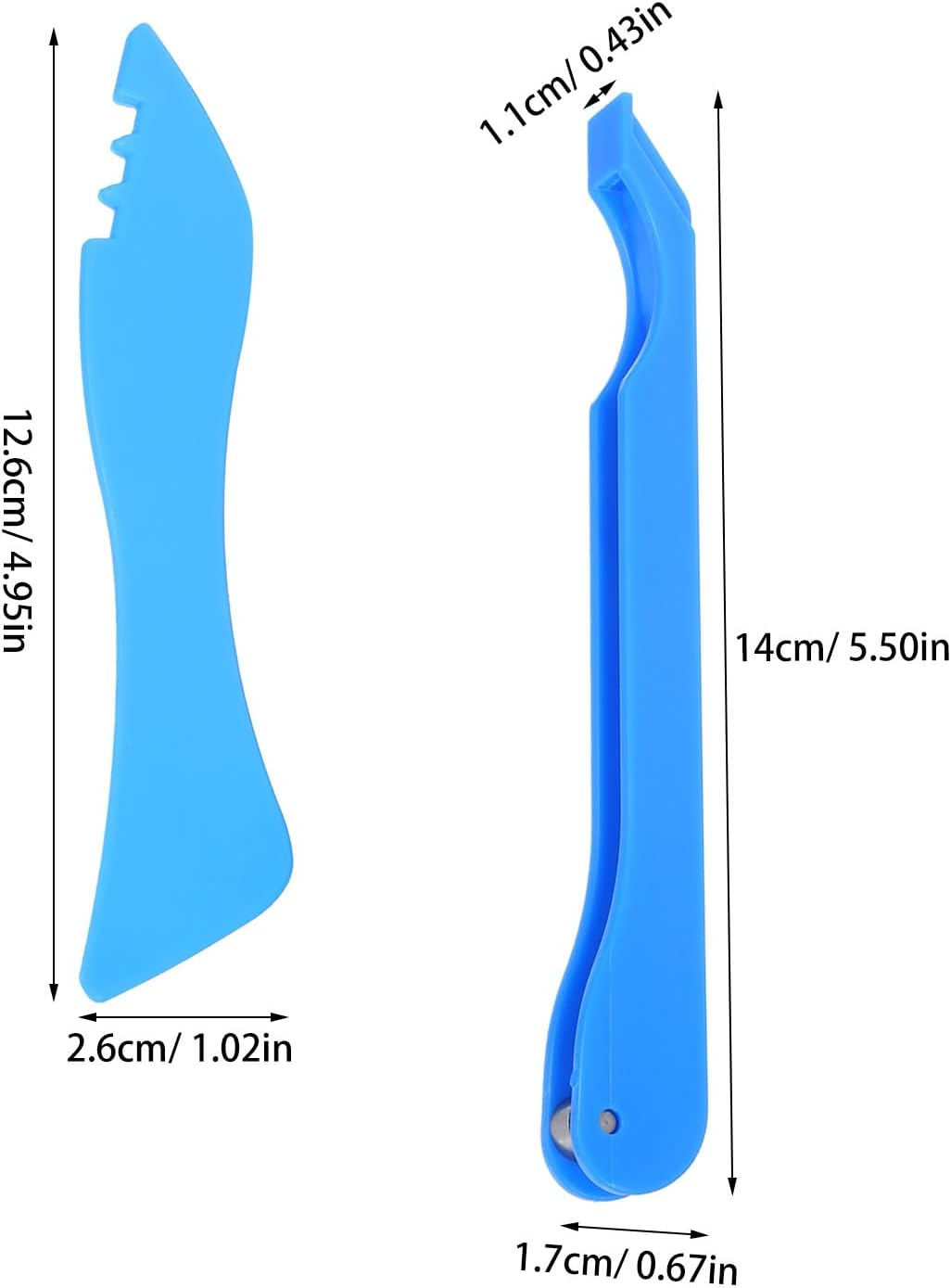 WOONEKY 2pcs Copper Foil Applicator Tool and Tempered Glass Burnisher for Stained Glass Kit Blue Foil Tape Foiling Tool Set for Adhesive Foil Wrapping